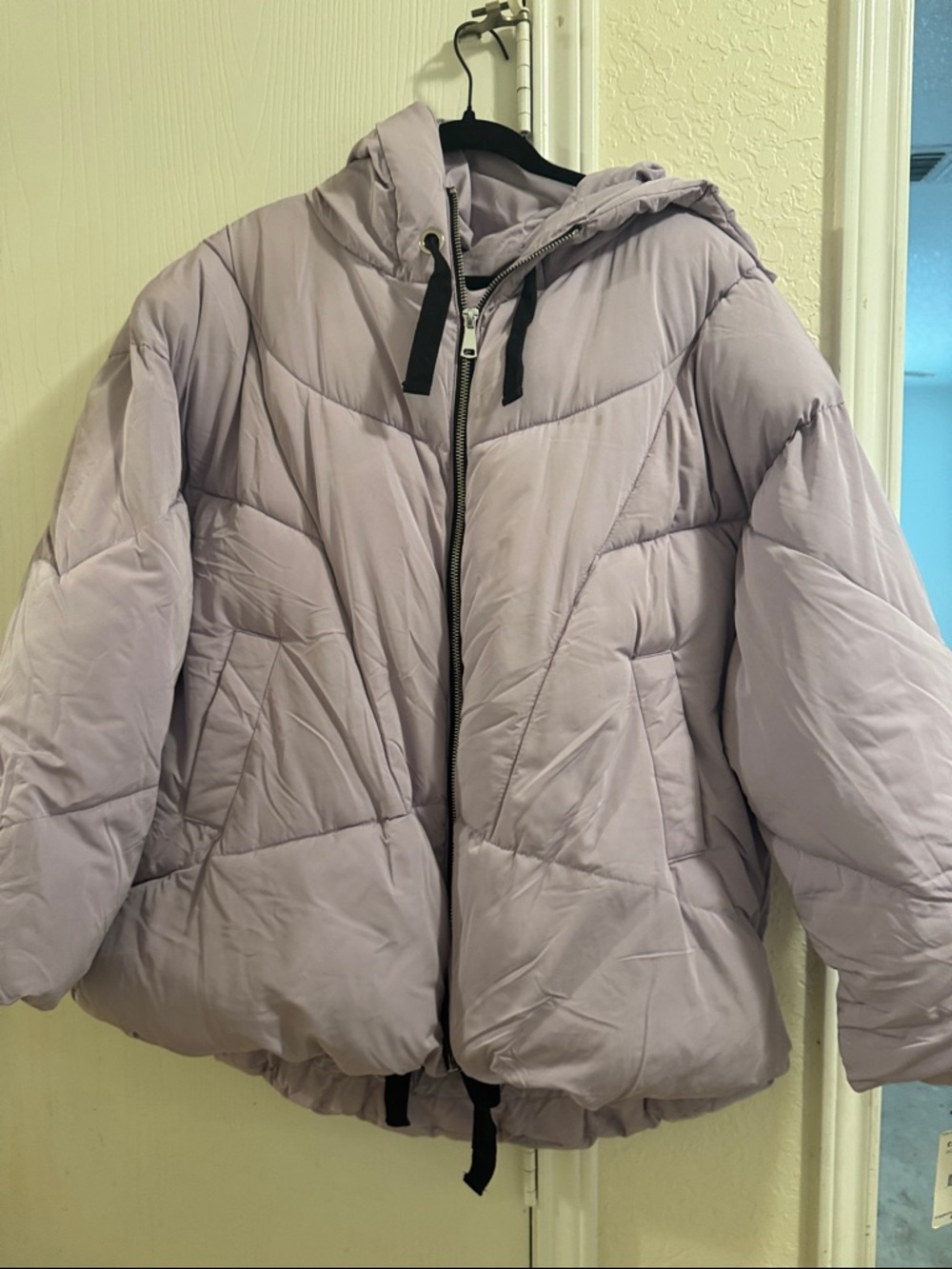 Free People Lavender Hooded Puffer Jacket